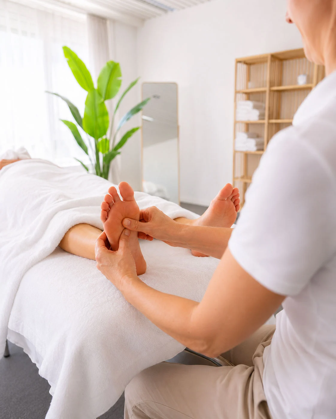 Behandlung der Fussreflexzonen im Massage Zentrum Hochdorf
